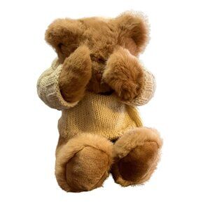 Vintage Mango Magnetic Peekaboo Teddy Bear Stuffed Animal Plush 15" w/ Sweater